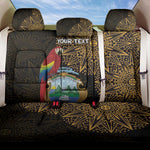 Pura Vida Costa Rica Personalized Back Car Seat Cover Oxcart Ornate Inspired Gold Pattern - African Pride