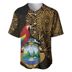 Pura Vida Costa Rica Personalized Baseball Jersey Oxcart Ornate Inspired Gold Pattern - African Pride