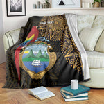 Pura Vida Costa Rica Personalized Blanket Oxcart Ornate Inspired Gold Pattern - African Pride
