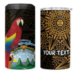 Pura Vida Costa Rica Personalized 4 in 1 Can Cooler Tumbler Oxcart Ornate Inspired Gold Pattern - African Pride