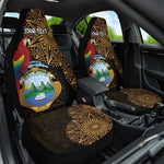 Pura Vida Costa Rica Personalized Car Seat Cover Oxcart Ornate Inspired Gold Pattern - African Pride