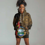 Pura Vida Costa Rica Personalized Hoodie Dress Oxcart Ornate Inspired Gold Pattern - African Pride