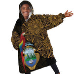 Pura Vida Costa Rica Personalized Kid Wearable Blanket Hoodie Oxcart Ornate Inspired Gold Pattern - African Pride
