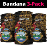 Pura Vida Costa Rica Personalized Neck Gaiter Oxcart Ornate Inspired Gold Pattern LT7
