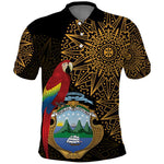 Pura Vida Costa Rica Personalized Polo Shirt Oxcart Ornate Inspired Gold Pattern - African Pride