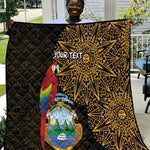 Pura Vida Costa Rica Personalized Quilt Oxcart Ornate Inspired Gold Pattern - African Pride