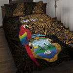 Pura Vida Costa Rica Personalized Quilt Bed Set Oxcart Ornate Inspired Gold Pattern - African Pride