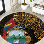 Pura Vida Costa Rica Personalized Round Carpet Oxcart Ornate Inspired Gold Pattern - African Pride