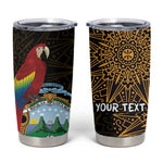 Pura Vida Costa Rica Personalized Tumbler Cup Oxcart Ornate Inspired Gold Pattern - African Pride