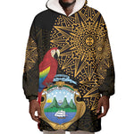 Pura Vida Costa Rica Personalized Wearable Blanket Hoodie Oxcart Ornate Inspired Gold Pattern - African Pride