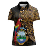 Pura Vida Costa Rica Personalized Women Polo Shirt Oxcart Ornate Inspired Gold Pattern - African Pride