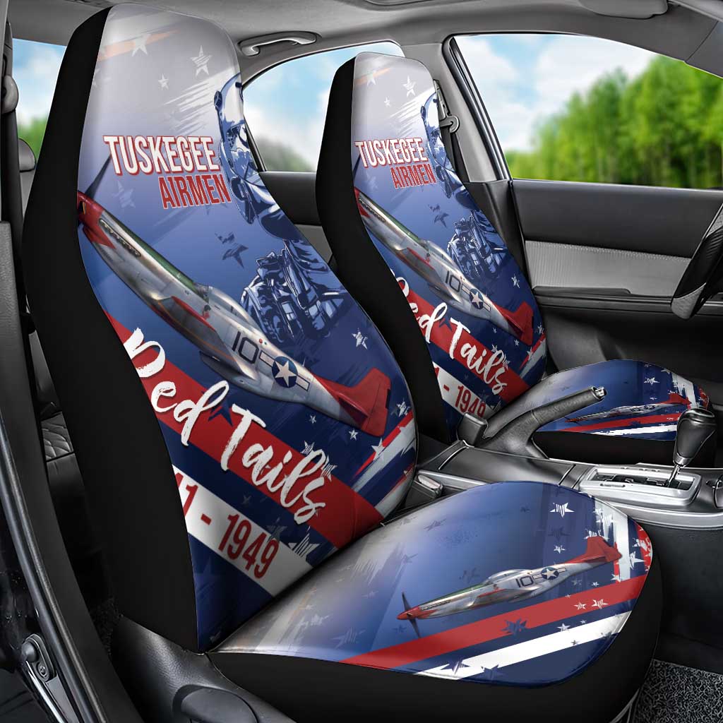 Tuskegee Airmen Red Tails Car Seat Cover Straighten Up and Fly Right - Blue White - African Pride