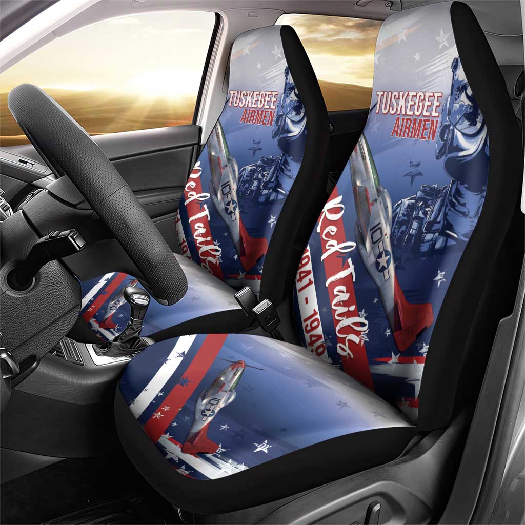 Tuskegee Airmen Red Tails Car Seat Cover Straighten Up and Fly Right - Blue White - African Pride