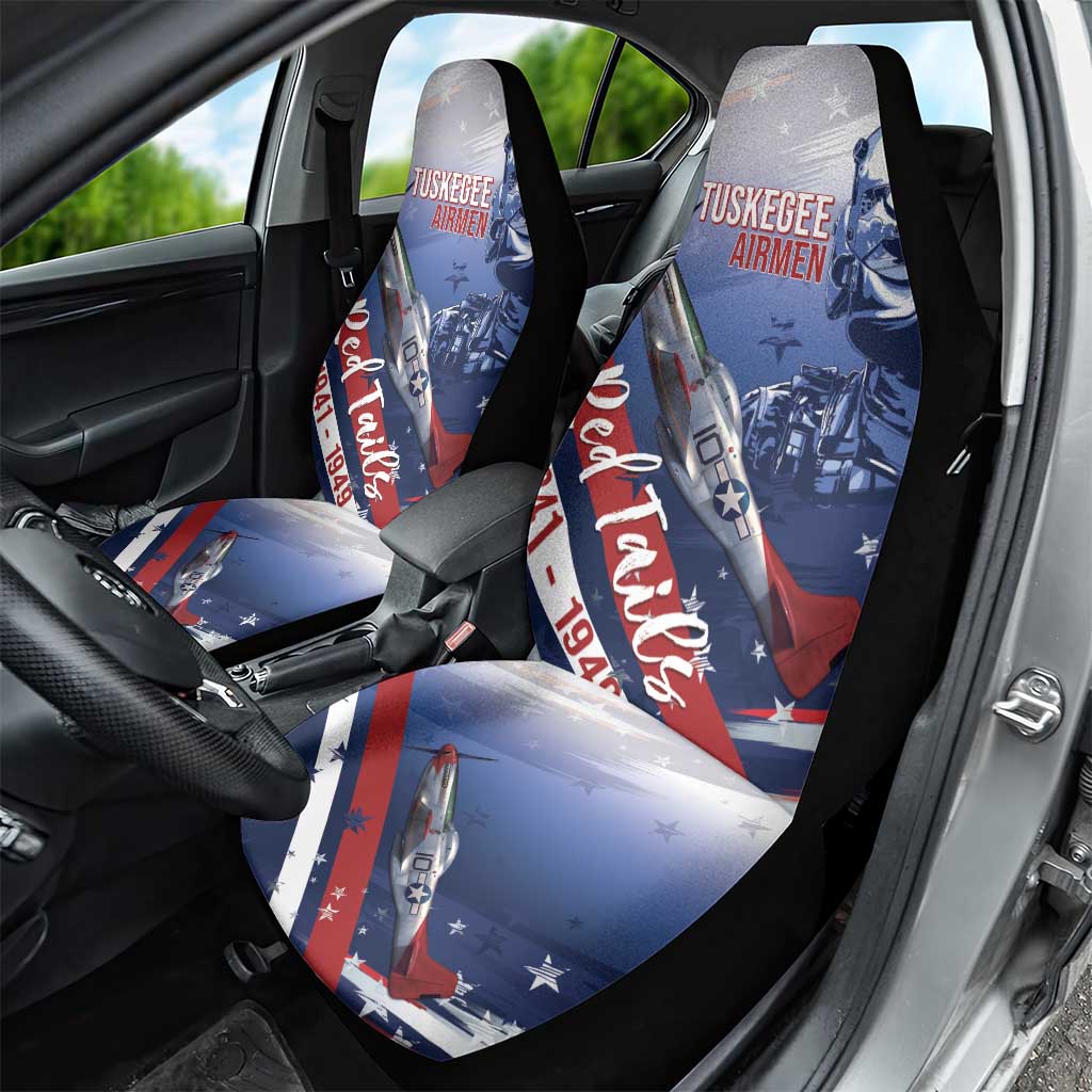 Tuskegee Airmen Red Tails Car Seat Cover Straighten Up and Fly Right - Blue White - African Pride