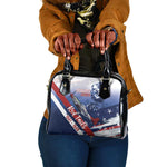 Tuskegee Airmen Red Tails Shoulder Handbag Straighten Up and Fly Right - Blue White - African Pride