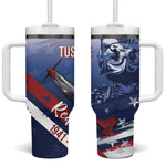 Tuskegee Airmen Red Tails Tumbler With Handle Straighten Up and Fly Right - Blue White - African Pride