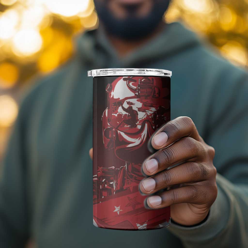 Tuskegee Airmen Red Tails 4 in 1 Can Cooler Tumbler Straighten Up and Fly Right - Black Red - African Pride