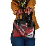 Tuskegee Airmen Red Tails Shoulder Handbag Straighten Up and Fly Right - Black Red - African Pride