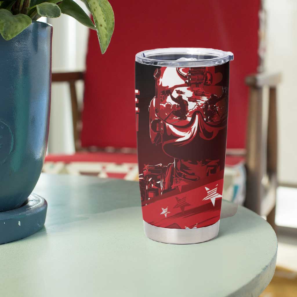 Tuskegee Airmen Red Tails Tumbler Cup Straighten Up and Fly Right - Black Red - African Pride