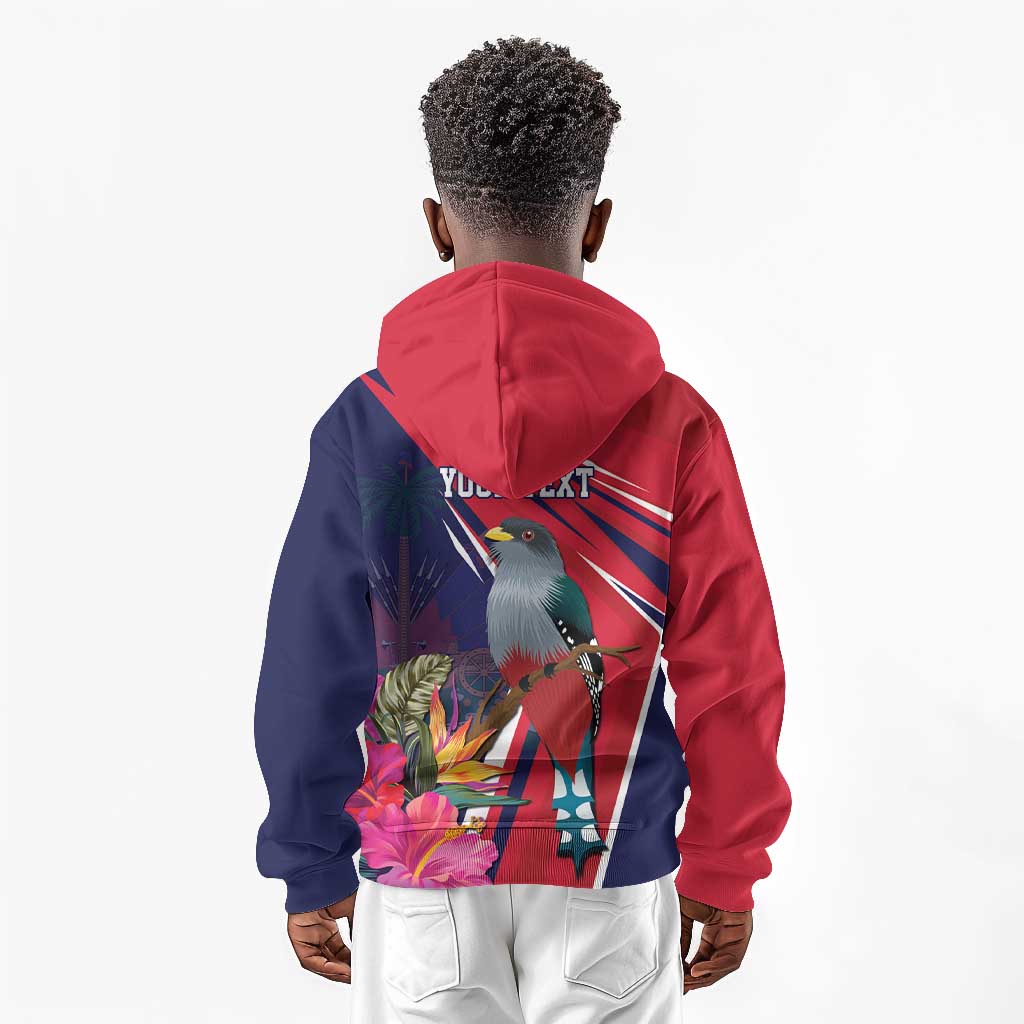 Haiti Personalized Kid Hoodie Hispaniolan Trogon Tropical Vibes