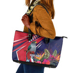 Haiti Personalized Leather Tote Bag Hispaniolan Trogon Tropical Vibes