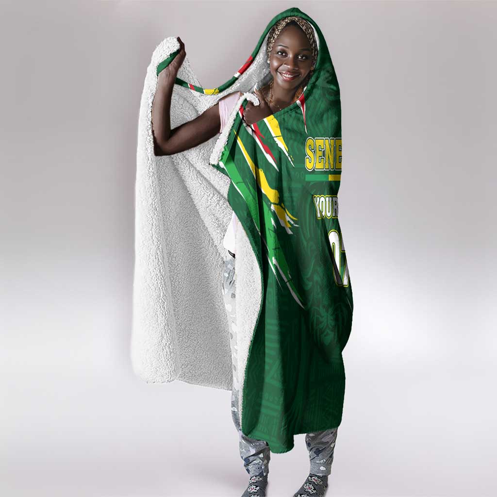 Custom Senegal Football Hooded Blanket Nations Cup 2024 Téranga Lions