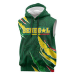 Custom Senegal Football Sleeveless Hoodie Nations Cup 2024 Téranga Lions - African Pride