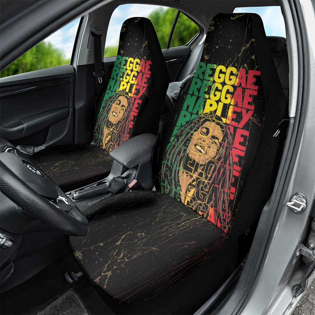 Reggae King Marley Car Seat Cover Typeset Grunge Style