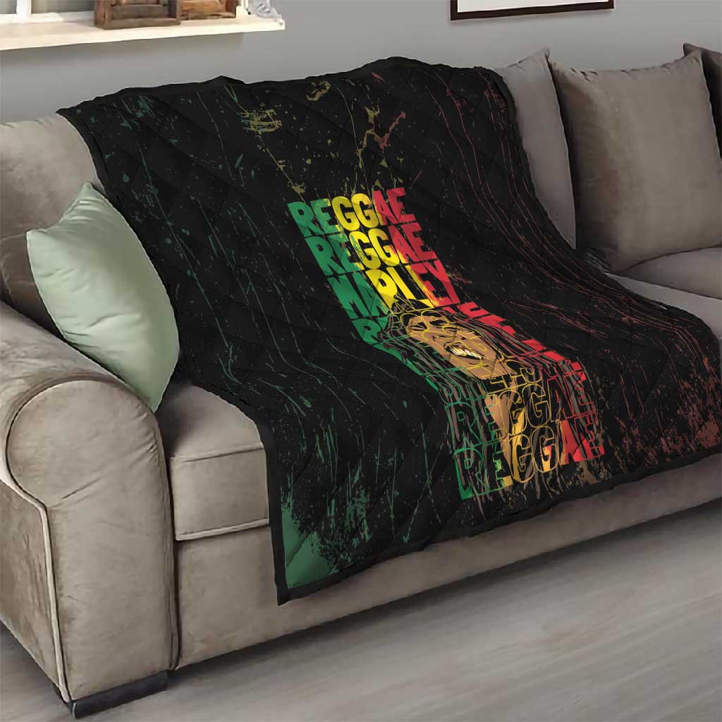 Reggae King Marley Quilt Typeset Grunge Style