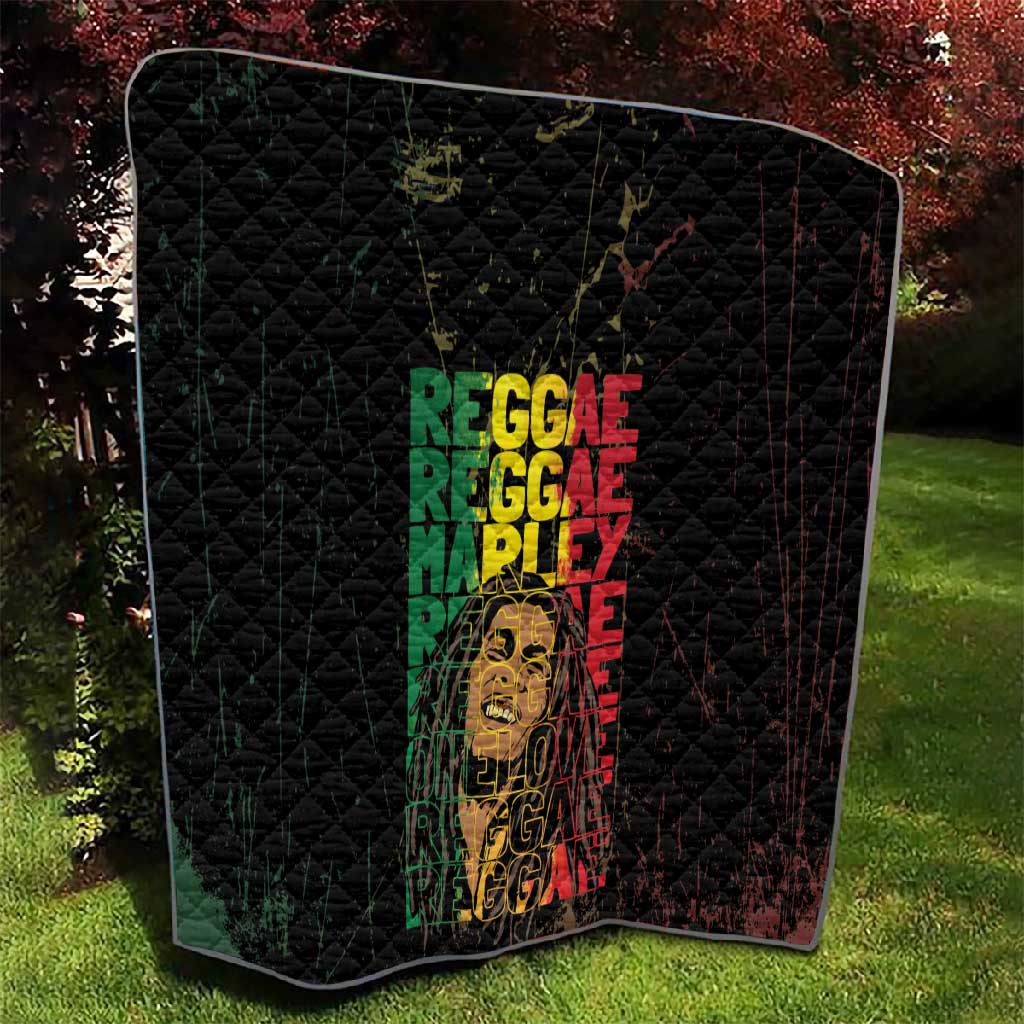 Reggae King Marley Quilt Typeset Grunge Style