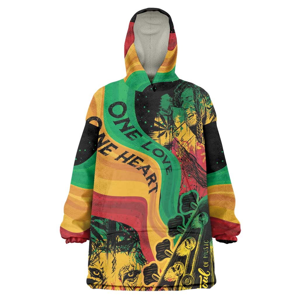 Reggae Day KId Wearable Blanket Hoodie One Love One Heart