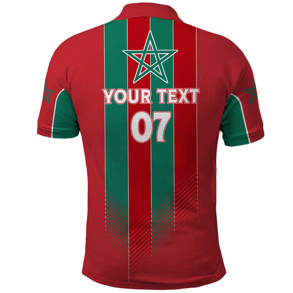 Custom Morocco Football Polo Shirt Nations Cup 2024 Atlas Lions