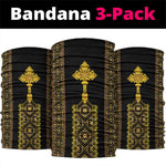 Habesha Motifs Ethiopia Neck Gaiter Tilet Black Gold LT7