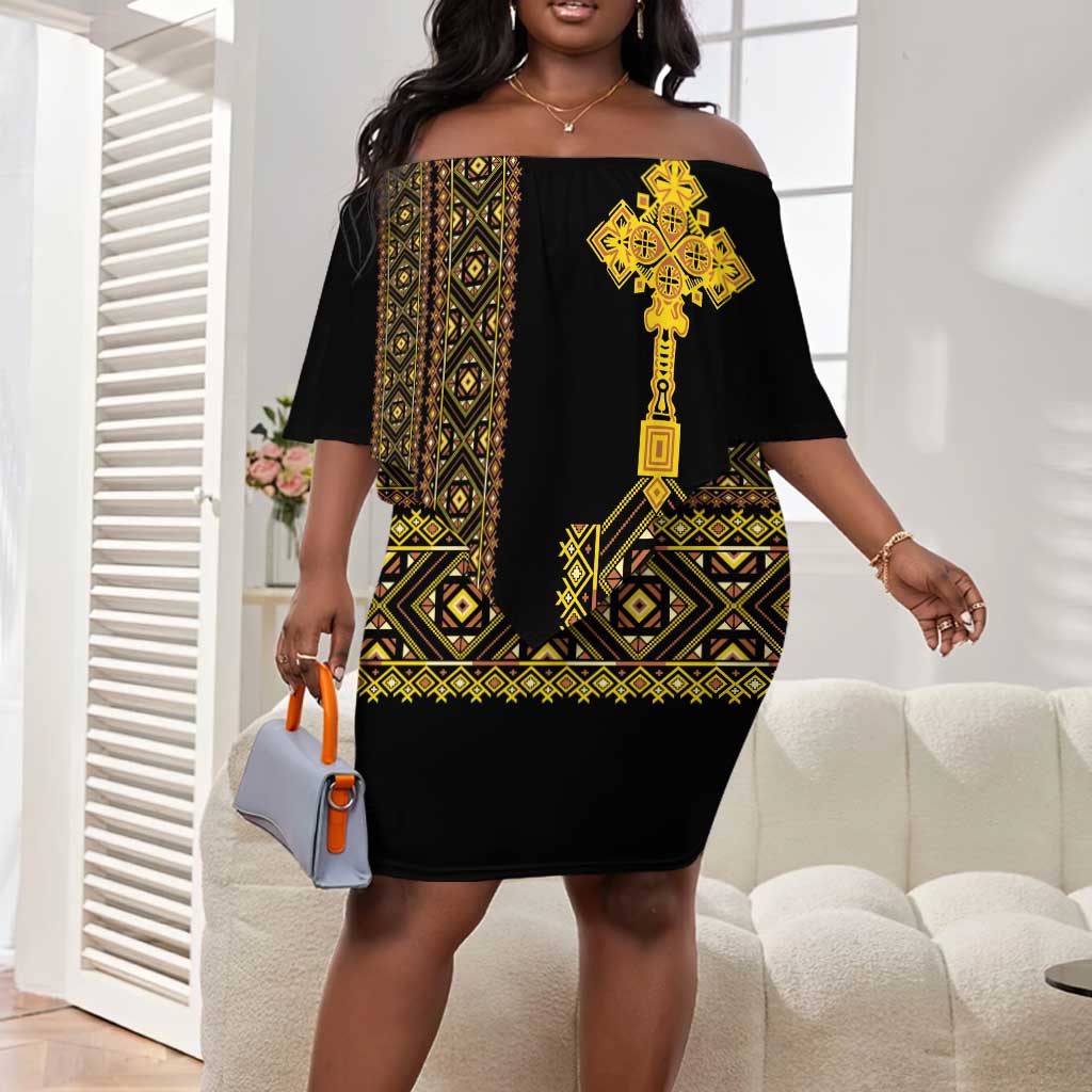 off shoulder habesha dress Ceremonial bohemian habesha kemis with long sleeves