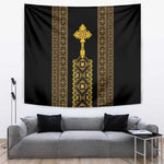 Habesha Motifs Ethiopia Tapestry Tilet Black Gold