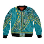 Dashiki Bomber Jacket Luxury Afro - Teal