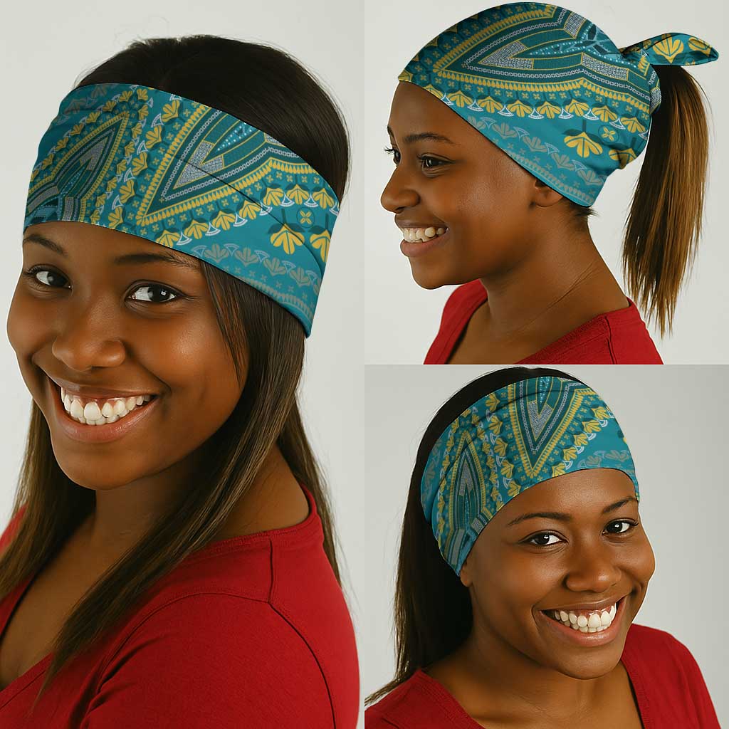 Dashiki Neck Gaiter Luxury Afro - Teal LT7