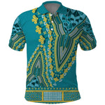 Dashiki Polo Shirt Luxury Afro - Teal