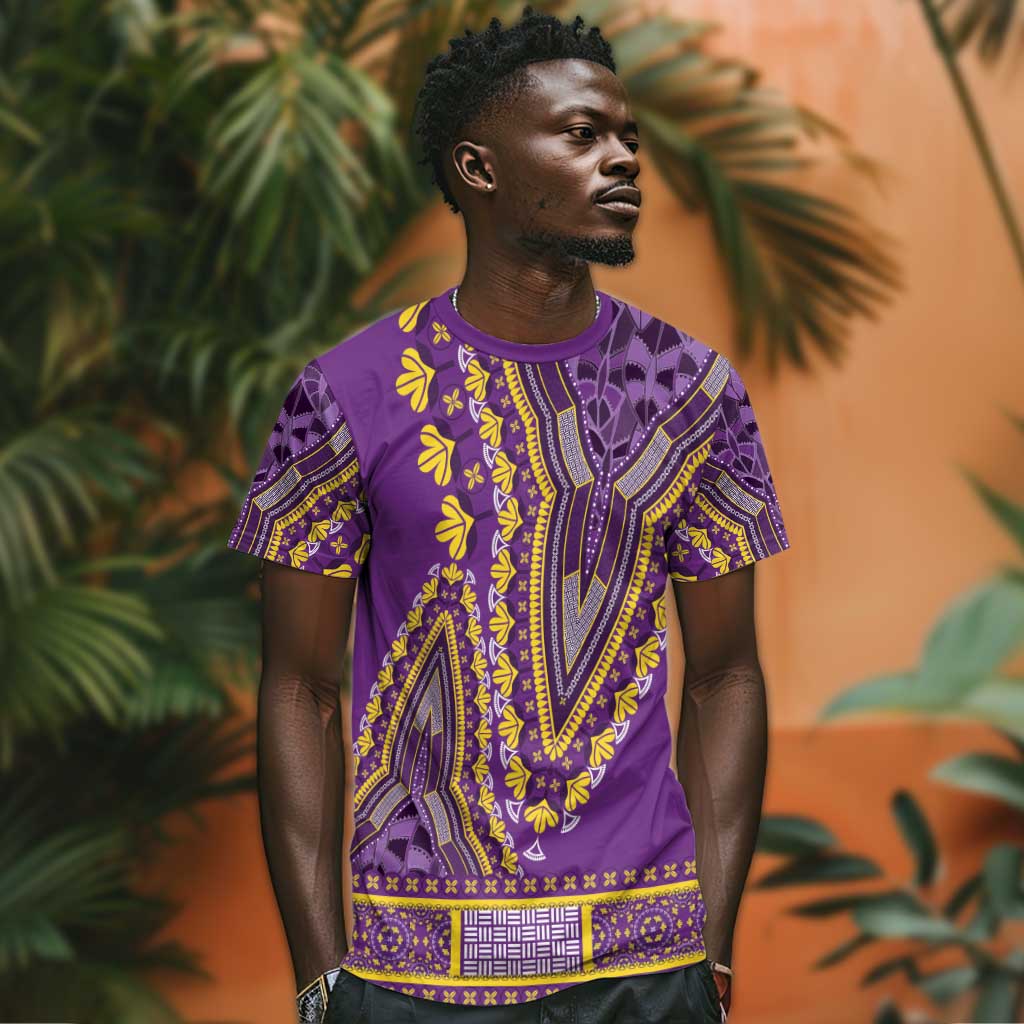Dashiki T shirt Luxury Afro - Violet