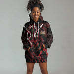 Kenya Personalized Lion Hoodie Dress Stylized Maasai Shield - African Pride