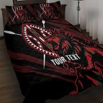 Kenya Personalized Lion Quilt Bed Set Stylized Maasai Shield - African Pride