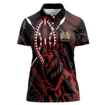 Kenya Personalized Lion Women Polo Shirt Stylized Maasai Shield - African Pride