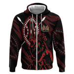 Kenya Personalized Lion Zip Hoodie Stylized Maasai Shield - African Pride