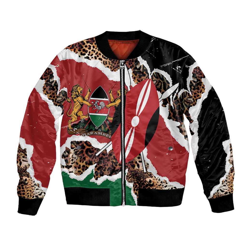 Kenya Bomber Jacket Mix Animal Skin Pattern Grunge Style - African Pride