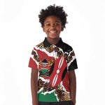 Kenya Kid Polo Shirt Mix Animal Skin Pattern Grunge Style - African Pride