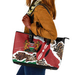 Kenya Leather Tote Bag Mix Animal Skin Pattern Grunge Style - African Pride