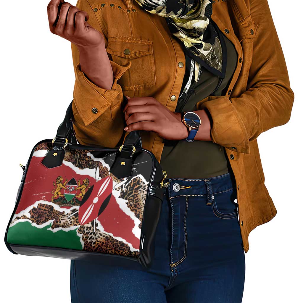 Kenya Shoulder Handbag Mix Animal Skin Pattern Grunge Style - African Pride