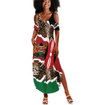 Kenya Summer Maxi Dress Mix Animal Skin Pattern Grunge Style - African Pride