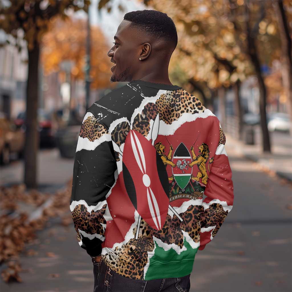 Kenya Sweatshirt Mix Animal Skin Pattern Grunge Style - African Pride