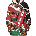 Kenya Wearable Blanket Hoodie Mix Animal Skin Pattern Grunge Style - African Pride